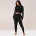 Color-Women Clothing Summer Long Sleeve Top Slim Fit High Elastic Sports Yoga Pants Suit-Fancey Boutique