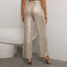 Color-Spring Summer Sequined Wide Leg Pants High Waist Slimming Draping Casual Trousers-Fancey Boutique