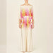 Color-Yellow Pink Gradient-Women Clothing Loose Batwing Sleeve Top Wide Leg Trousers Two Piece Suit-Fancey Boutique