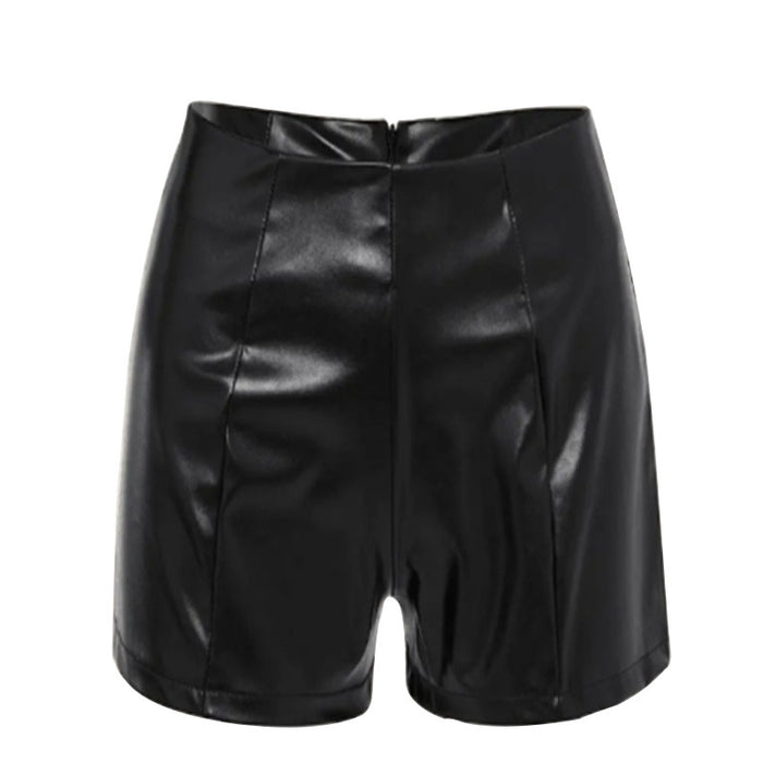 Color-Summer Sexy Tight Patent Leather Super Short Shorts Office Sexy Women Clothing-Fancey Boutique