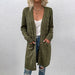 Color-Army Green-Knitwear Autumn Winter Long Cable-Knit Sweater Women Button Cardigan-Fancey Boutique