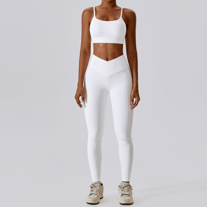 Color-'-1 Bra Trousers Swan White-Thread Abdominal Shaping High Waist Beauty Back Yoga Suit Quick Drying Push up Hip Raise Skinny Workout Exercise Outfit-Fancey Boutique