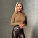Color-Slim Women Clothing Long Sleeve Slim Fit Turtleneck Jumpsuit-Fancey Boutique