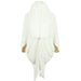 Color-White-Autumn Winter Fur Collar Tassel Shawl Women Knitted Cape Coat-Fancey Boutique