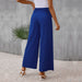 Color-Autumn Pants Slim Fit Slimming Blue Wide Leg Pants-Fancey Boutique