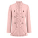 Color-Pink-Women Ruffled Cardigan Button Small Coat Autumn Winter Long Sleeve Short-Fancey Boutique