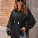 Color-Casual Autumn Winter Women Clothing Solid Color Shirt Collar Single Breasted Belt Shacket Women-Fancey Boutique