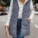 Color-The blue-gray-Simple Stitching Plush Double Sided Women Vest Hooded-Fancey Boutique