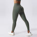 Color-Dark gray green-Drawstring Belly Contracting Nude High Waist Yoga Pants Quick Drying Hip Lifting Fitness Pants Tight Running Sports Pants Women-Fancey Boutique