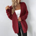 Color-Solid Color Pocket Knitted Cardigan Autumn Winter Retro Twist Sweater Women Coat-Fancey Boutique