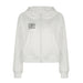 Color-White-Simple Basic All Match Letters Printed Loose Hooded Long Sleeve Zipper Pocket Sweater Coat Women-Fancey Boutique