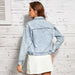 Color-Denim Jacket Women Bead Denim Jacket-Fancey Boutique