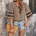 Color-Summer Women Clothing Half Sleeve Gauze Stitching Leopard Print Shirt Women-Fancey Boutique