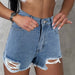 Color-Not Specification Raw Edge Denim Shorts Shorts-Fancey Boutique