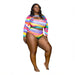 Color-Multi-Color-Sexy Hollow Out Cutout Seaside Beach Vacation Striped Two Piece Set-Fancey Boutique