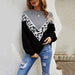 Color-Fall Women Clothing Leopard Print Pullover Round Neck Sweater Sweater Sweater for Women-Fancey Boutique