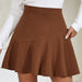 Color-Women Clothing Solid Color Corduroy Zipper Skirt Women Autumn Winter High Waist Pleated Skirt-Fancey Boutique