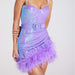 Color-Drill Chain Sequin Sheath Feather Sexy Pleated Dress-Fancey Boutique