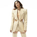 Color-Star Personality Waist Cutout Blazer Mesh Stitching Trousers Suit Two Piece Suit-Fancey Boutique