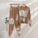 Color-Winter Long Sleeved Jacquard round Neck Sweater sets Sports Casual Knitted Women Two Piece sets-Fancey Boutique