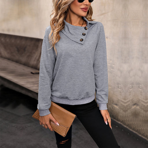 Color-Women Clothing Solid Color Long Sleeve Collared Sweater Women Autumn-Fancey Boutique