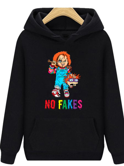 Color-Hooded Sweater Autumn Winter Horror Cartoon Printing Hooded Casual Loose Fitting Casual Pullover-Fancey Boutique