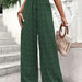 Color-Green-Casual Micro Elastic Loose Smocking High Waist Jacquard Casual Pants Wide Leg Pants Trousers for Women-Fancey Boutique