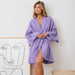 Color-Autumn Cotton Loose Comfortable Skin Friendly Simple Solid Color Tied Nightgown Home Wear for Women-Fancey Boutique