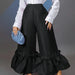 Color-High Waist Loose Design Ruffles Wide Leg Bell Bottoms High Waist Flare Pants-Fancey Boutique