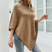 Color-Autumn Winter Shawl Cape Solid Color Turtleneck Women Sweater-Fancey Boutique