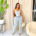 Color-Summer Sleeveless Casual Stretch Denim Two Piece Suit Suit-Fancey Boutique