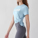 Color-Summer Yoga Wear Split Printed Short Sleeved T shirt Design Women Pilates Sports Top-Fancey Boutique