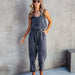 Color-Black-Spring Summer Women Clothing Eaby Loose Sleeveless Women Denim Jumpsuit-Fancey Boutique