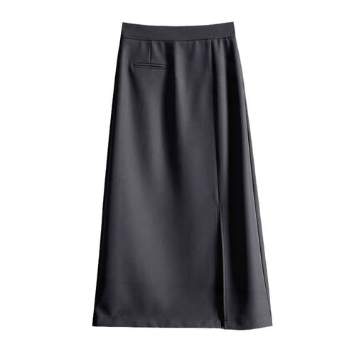 Color-Split Hip Women Slim Skirt Spring Mid Length Lip Bag A line Skirt-Fancey Boutique