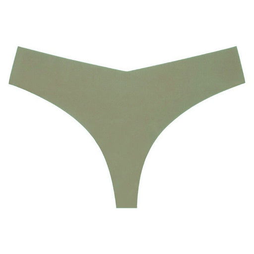Color-Green-Seamless Underwear One Piece V Shaped Low Waist Sexy High Elastic T Back T Shaped Panties Women-Fancey Boutique