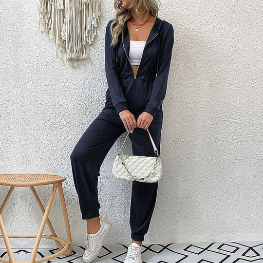 Color-Purplish blue-Autumn Winter Women Clothing Solid Color Tooling Casual Jumpsuit-Fancey Boutique