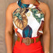 Color-Tropical Printing Sexy Sleeveless Top Suit Shorts-No Belt Required-Fancey Boutique