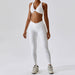 Color-Pleated Bra Trousers Swan White-Sexy Beauty Back Yoga Clothes Outer Wear Pilates Running Fitness Exercise Yoga Suit Women-Fancey Boutique