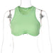 Color-Green-Women Clothing Summer Crew Neck Casual Sleeveless Cropped Top Tube Top Women-Fancey Boutique