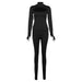 Color-Black-Fall Women Clothing Sexy Cutout Slim Long Sleeve Top High Waist Tight Casual Trousers Set-Fancey Boutique