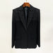 Color-Black Suit-Goods Celebrity Rhinestone Slim Fit One Button Blazer Skirt Set-Fancey Boutique