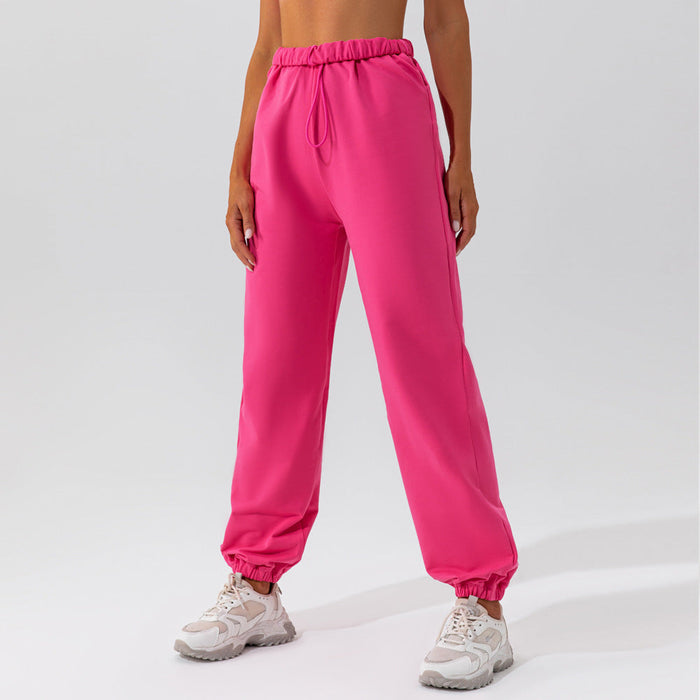 Color-Magenta-Spring Summer Girdle Loose Track Sweatpants Women Outdoor Dance Casual Trousers Office All Matching Straight Sweatpants Women-Fancey Boutique