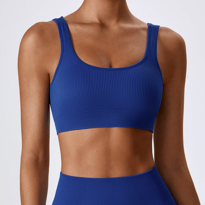 Color-Klein Blue-Seamless Beauty Back Yoga Bra Outer Wear Running Exercise Underwear Tight Fitness Yoga Clothes Women-Fancey Boutique