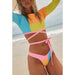 Color-High Waist Bikini Sexy Ruffles Swimsuit Swimwear-Fancey Boutique