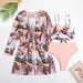 Color-Bikini Three Piece Suit Mesh Floral Print Beach Swimsuit Split Swimsuit Women Beach Cover Up Crisscross-Fancey Boutique