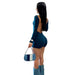 Color-Navy Blue-Women Clothing Sexy Comfortable Sports Solid Color Shoulder Sleeve Backless Jumpsuit-Fancey Boutique