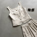 Color-Optic linen-Retro Linen Vest for Women Autumn Special-Interest Square Collar Sleeveless Short Top-Fancey Boutique