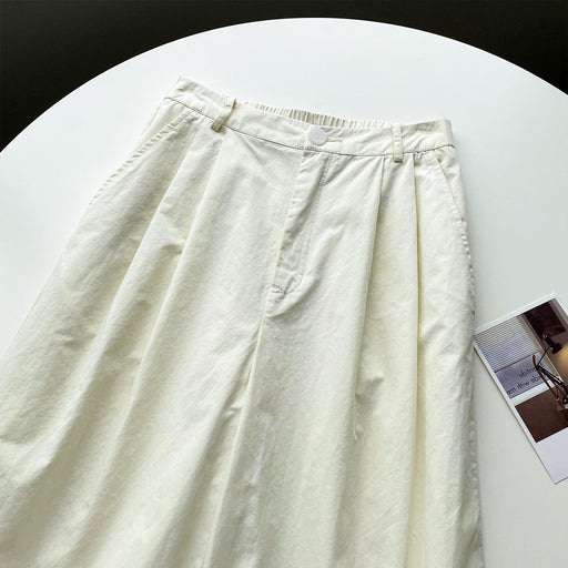 Color-White-Cropped Casual Pants Korean High Waist Elastic Banana Pants Women Spring Thin Slimming Harem Pants-Fancey Boutique