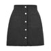 Color-Black-Autumn Winter Corduroy Hip Skirt Single Breasted Slim Fit Solid Skirt Women Clothing-Fancey Boutique