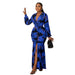 Color-Blue-Women Printed Wear Loose Dress-Fancey Boutique